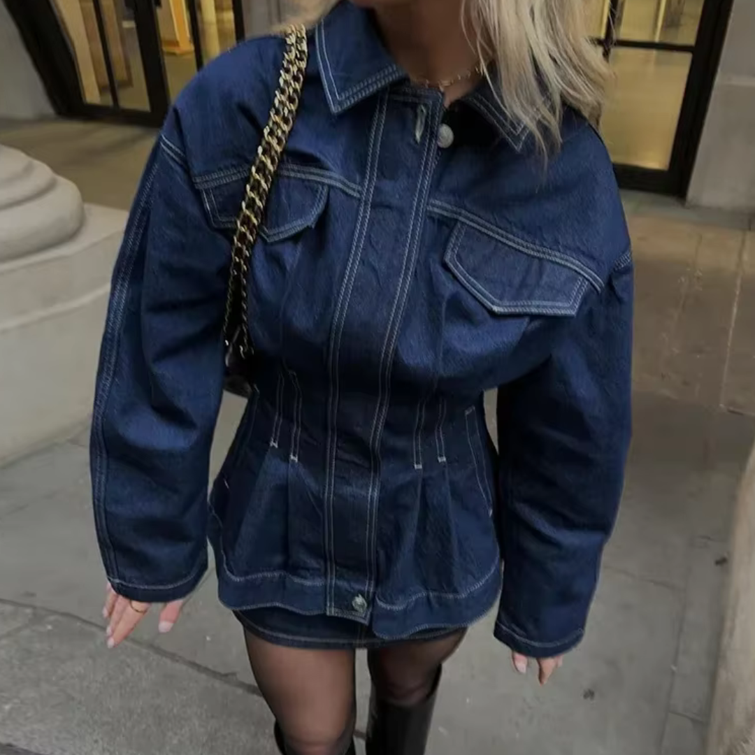 Wilma Jeansjacke | Locker geschnittene Damenjacke mit langen Ärmeln