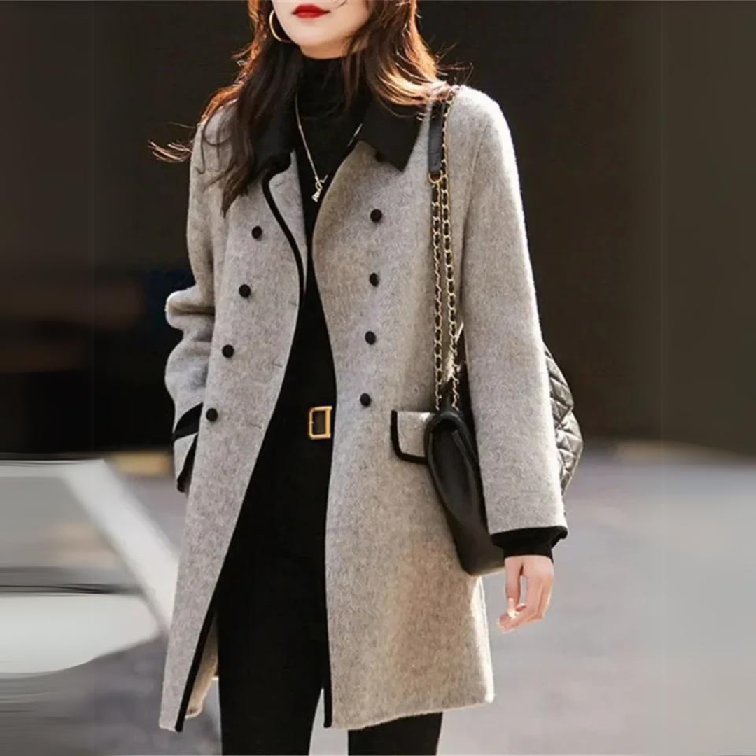 Lisbeth Jacke | Winterjacke aus Wolle mit Lapel Kragen