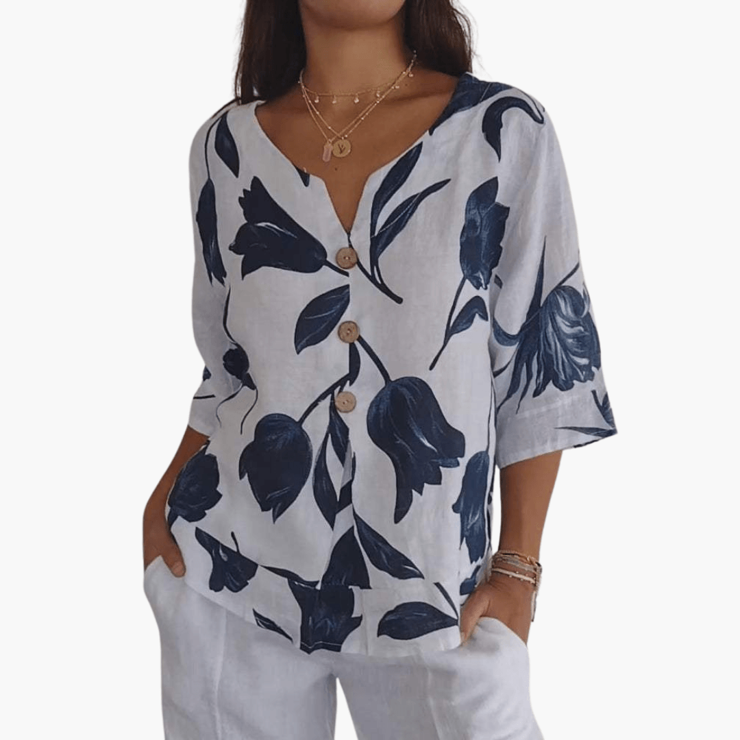 Stylische Bluse mit Blumendruck für Frauen