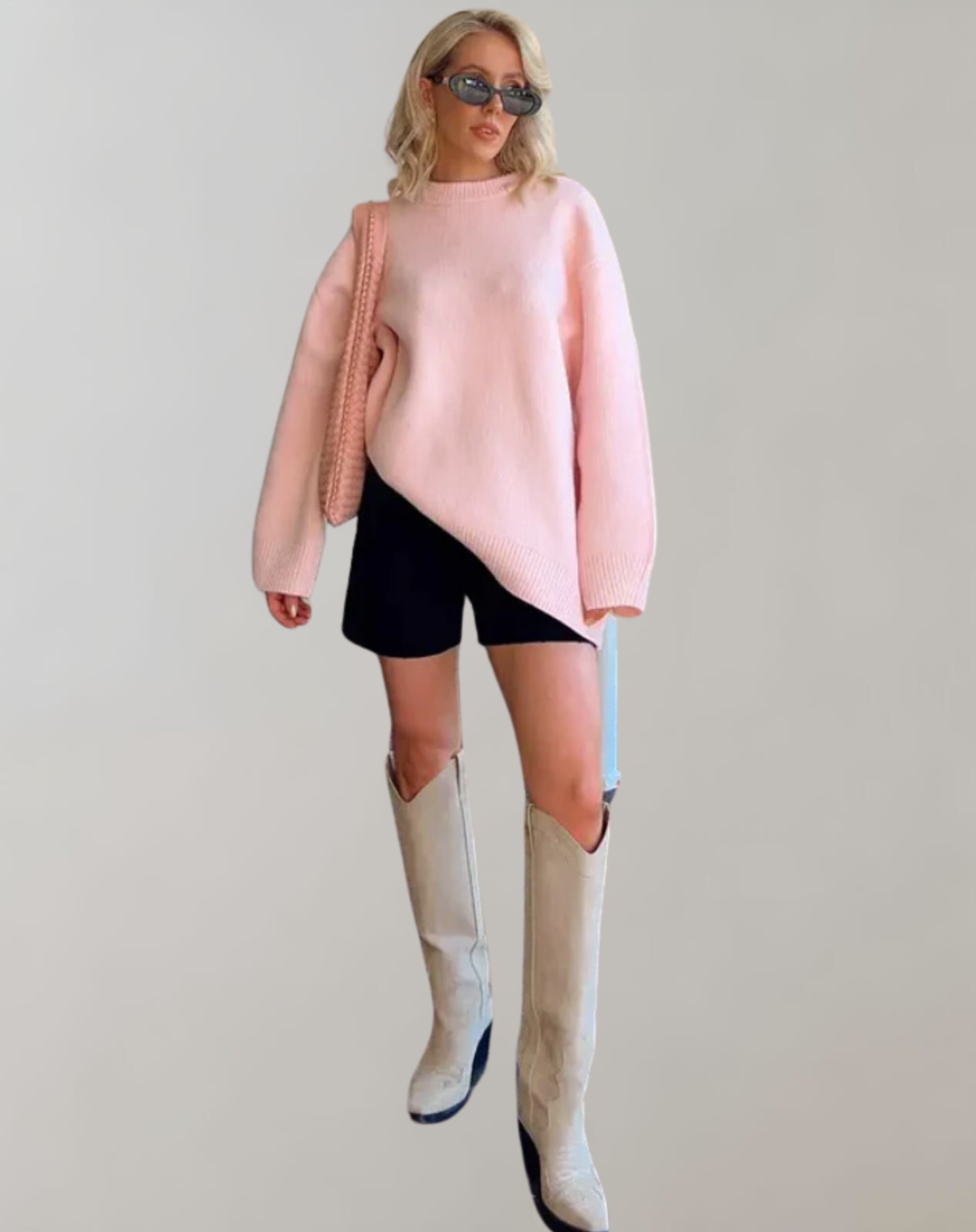 Lillymoda | Ailani - gestrickter Rundhalsausschnitt-Sweater