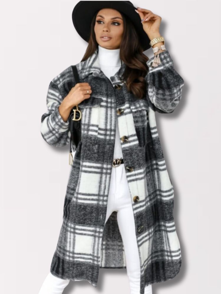 Lillymoda | Jane Lange Karierte Jacke