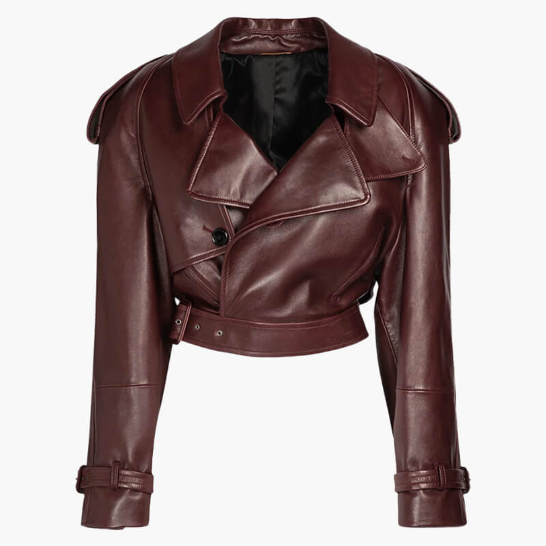 Mia Lederjacke | Stilvolle Damenjacke im Vintage-Stil für Winter