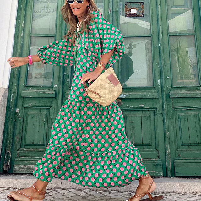 Lillymoda | Carmen - Lässiges bedrucktes Kleid mit fließendem Schnitt