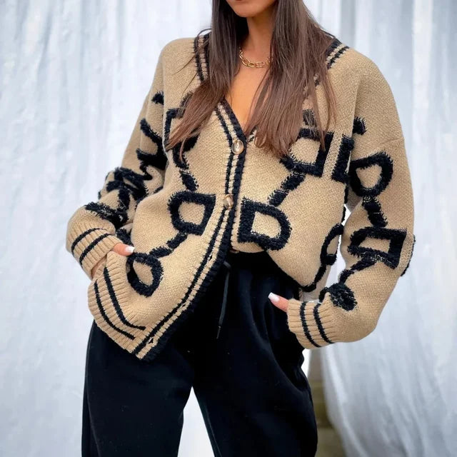 Lillymoda | Irene - Warmer Strickpullover mit V-Ausschnitt