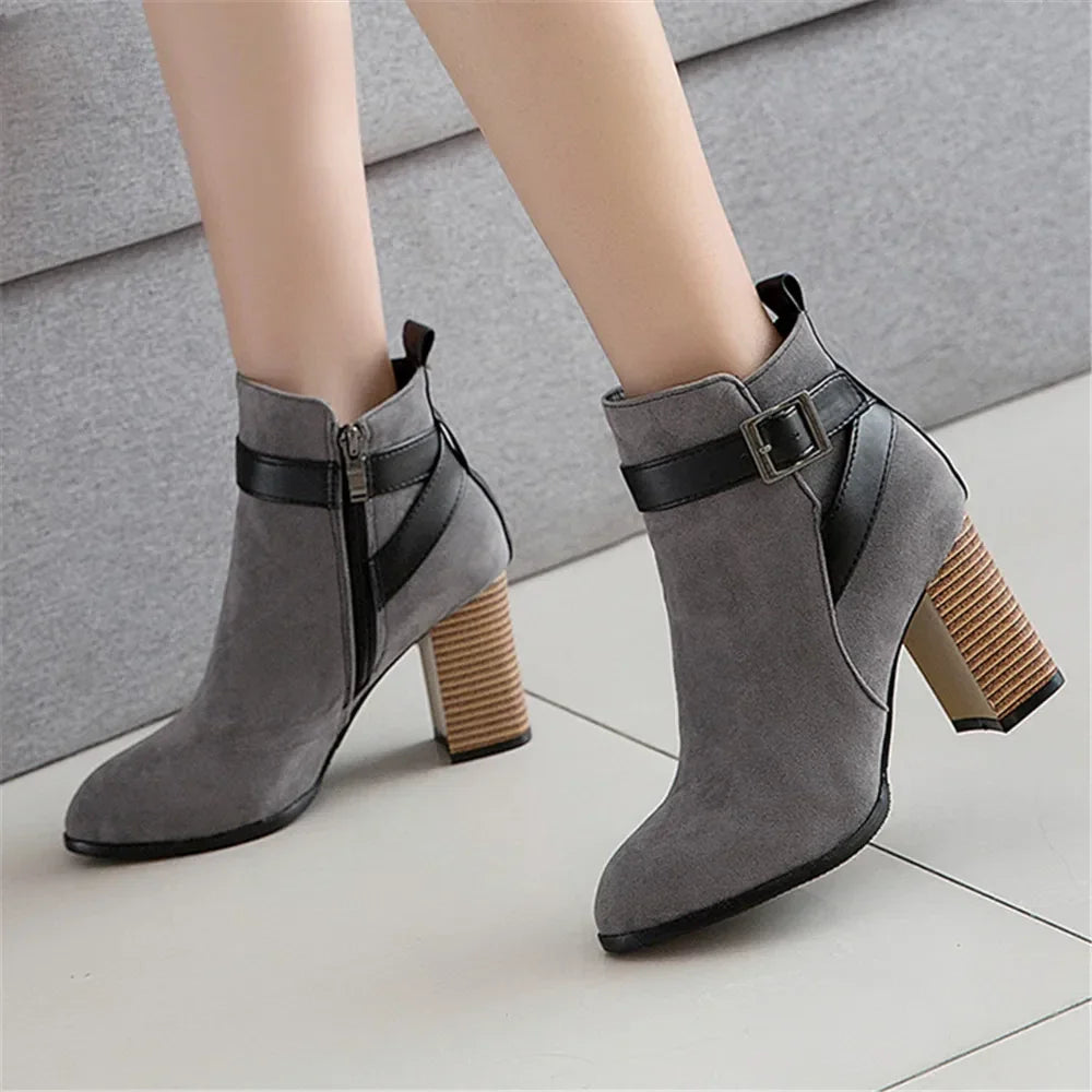 Lillymoda | Eleanor - Lässige Ankle Stiefel mit Reißverschluss