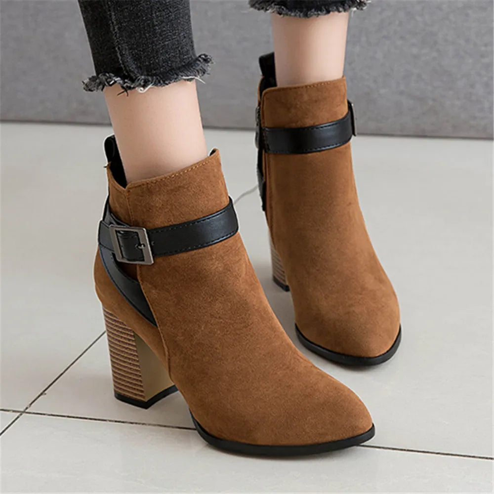 Lillymoda | Eleanor - Lässige Ankle Stiefel mit Reißverschluss