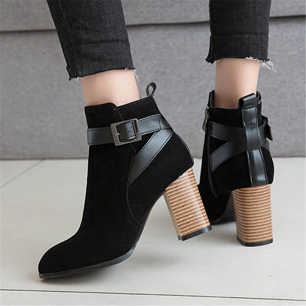 Lillymoda | Eleanor - Lässige Ankle Stiefel mit Reißverschluss