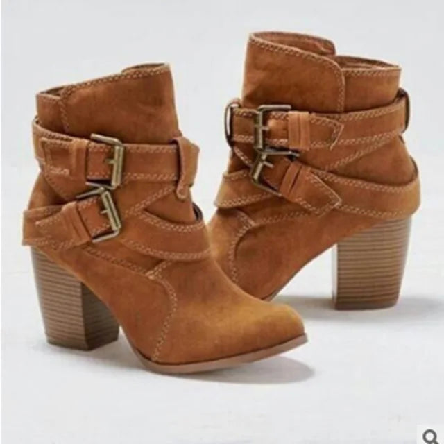 Lillymoda | Emily - Vintage Stiefel mit Schnalle