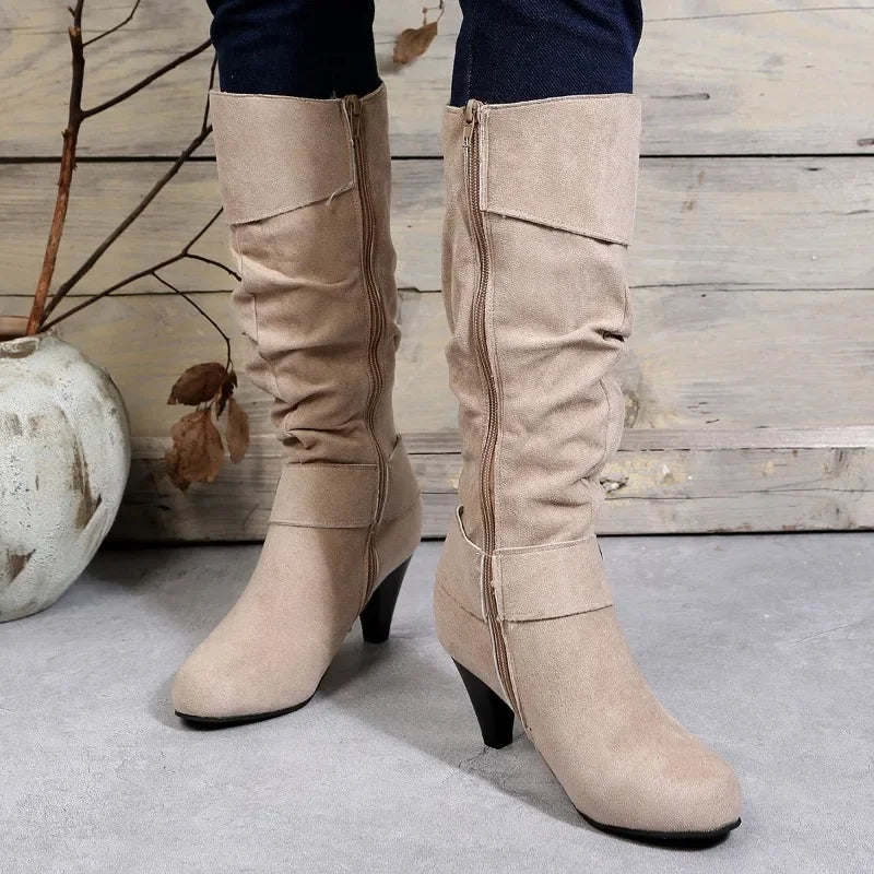 Lillymoda | Camila - Kniehohe Schnallenstiefel