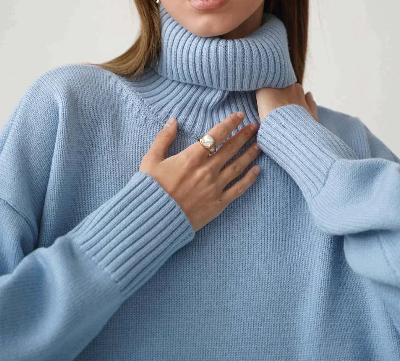 Lillymoda | Alexandra – Bequemer Pullover mit hohem Kragen