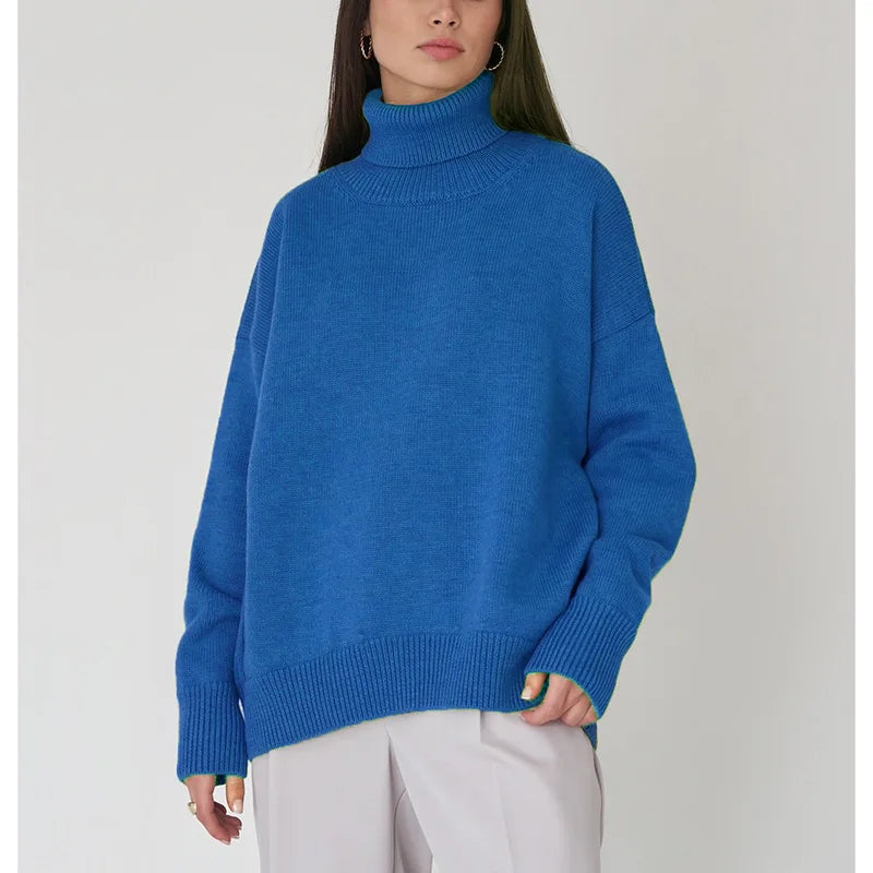 Lillymoda | Alexandra – Bequemer Pullover mit hohem Kragen