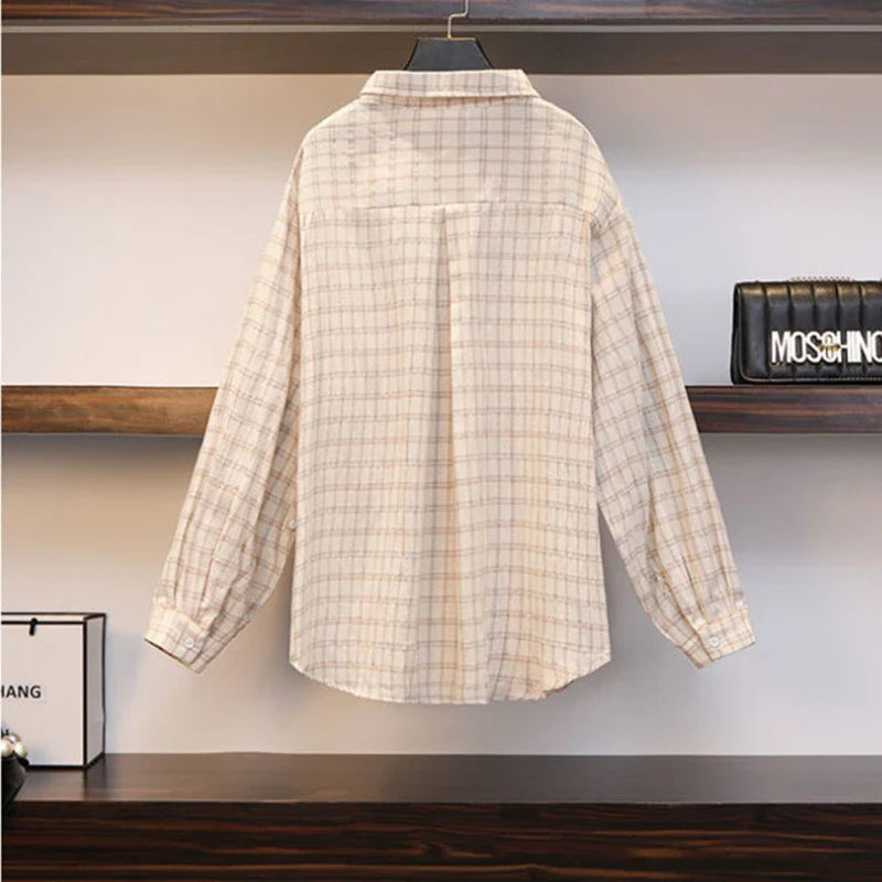 Lillymoda | Elianna - Lässig Kariertes Trendiges Set [Top, Shirt+kurze Hose]
