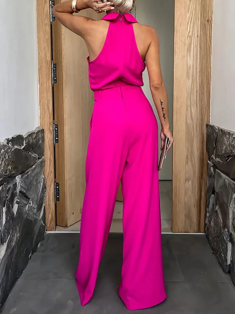 Raiza - Sleeveless jumpsuit with wide legs