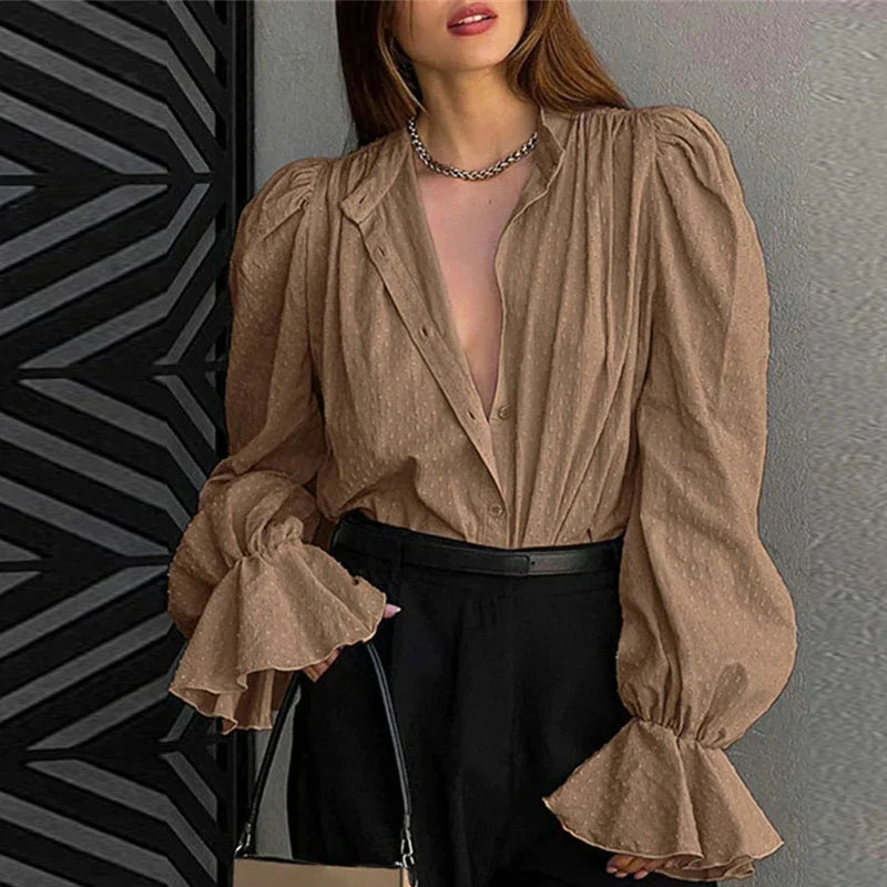 Lillymoda | Brooklyn - Elegante Einreihige Bürobluse