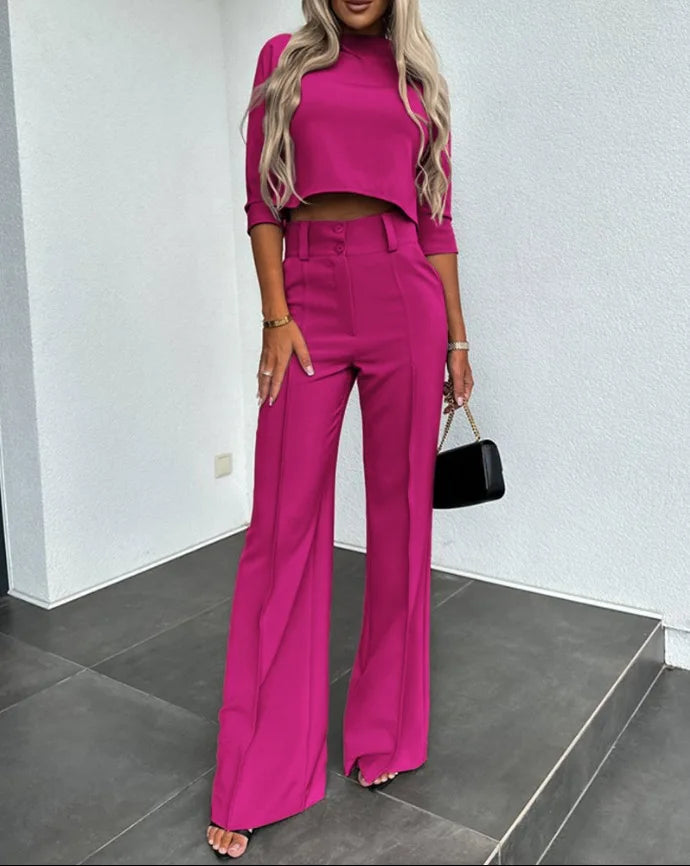 Lillymoda | Heather - Elegantes Büro-Set [Oberteil+Hose]