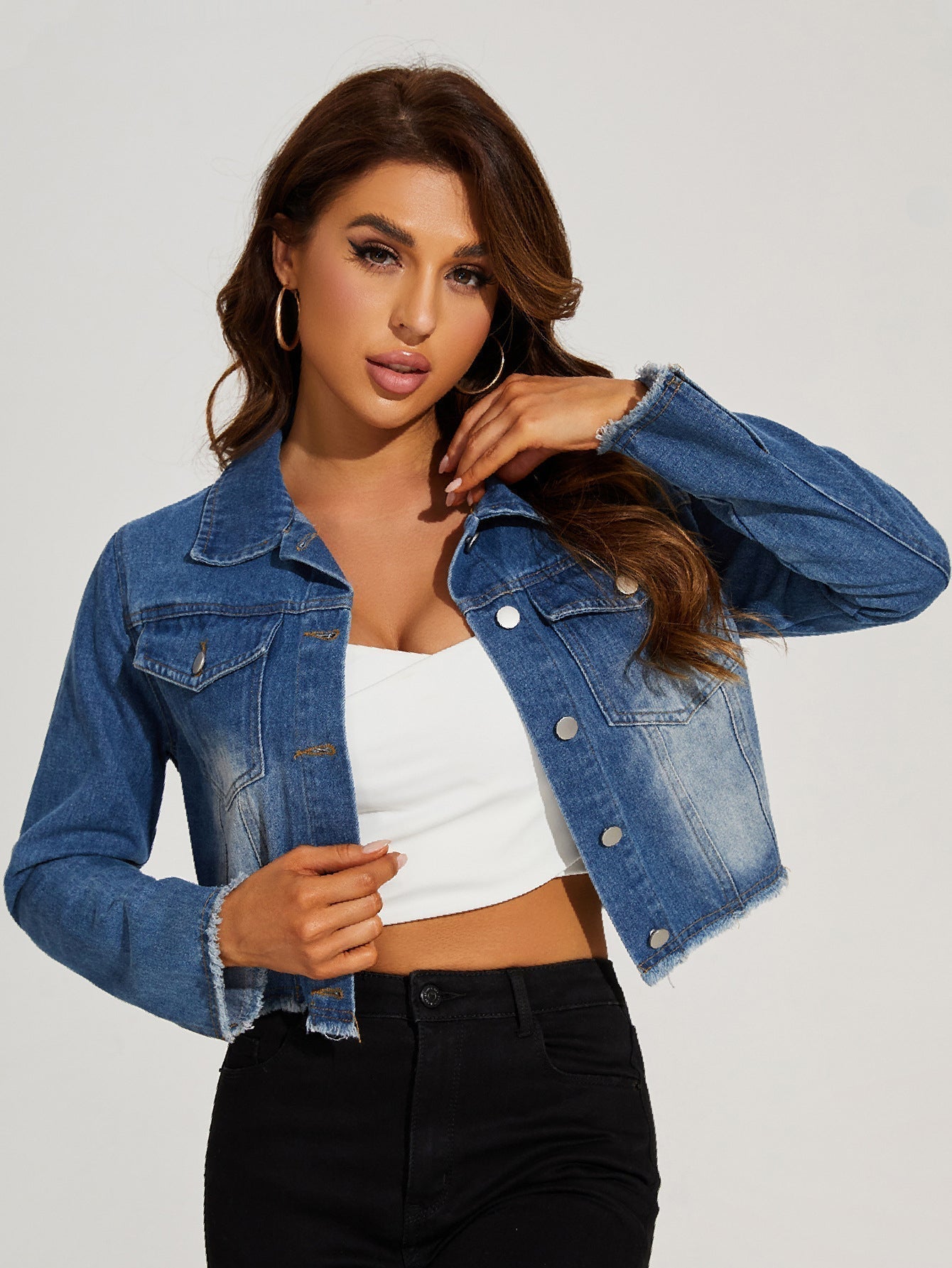 Lillymoda | Amber Gekürzte Denim-Jacke