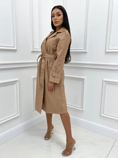 Lillymoda |  Isabelle - Stylischer Mantel mit Taillengürtel
