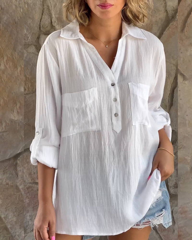 Lara – Schlichte Bluse mit V-Ausschnitt