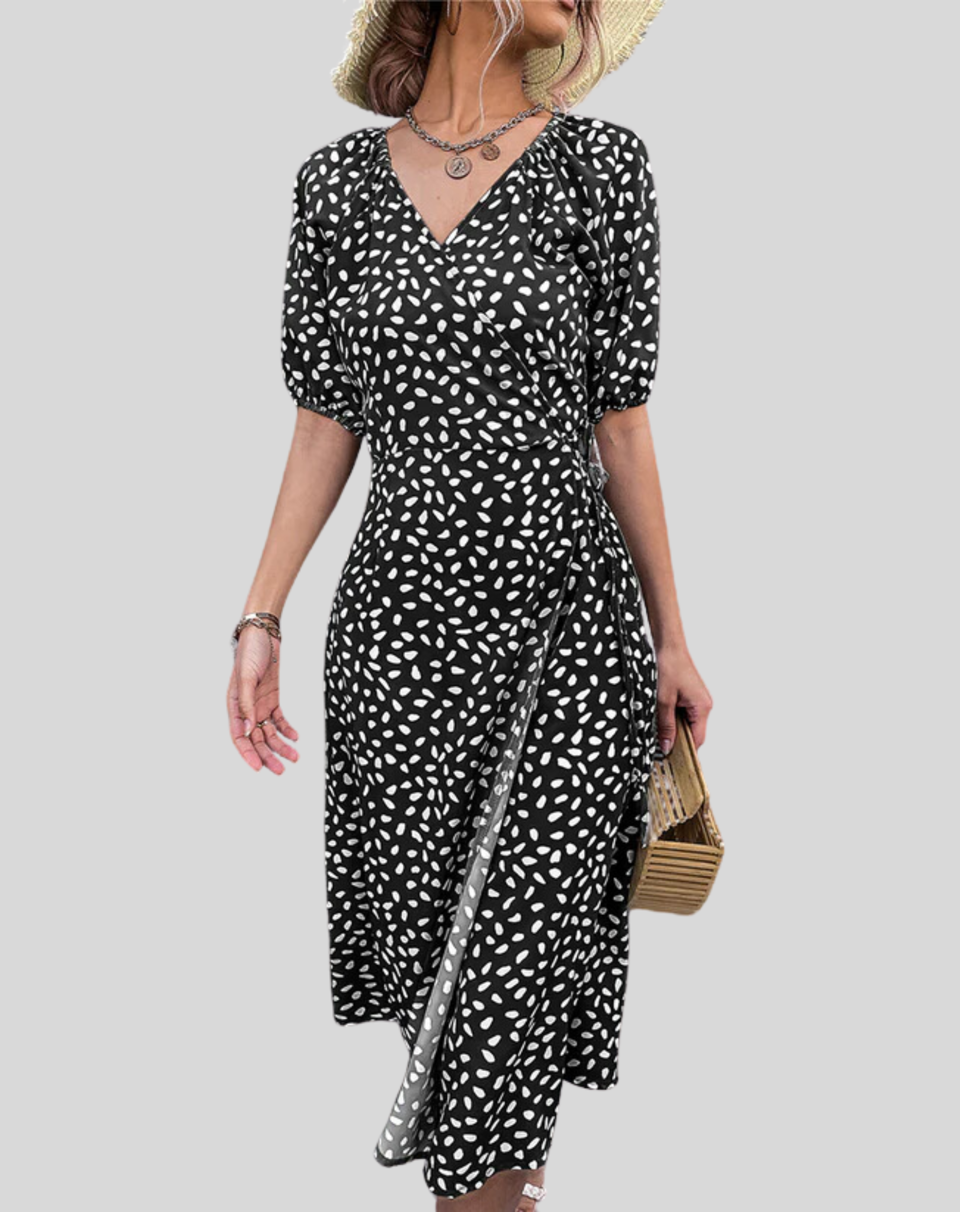 Lillymoda | Chloe - lässiges bedrucktes Kleid mit Schlitz
