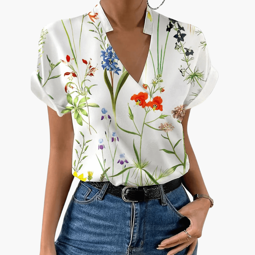 Vielseitige Bluse mit Kreuz-V-Ausschnitt für Frauen