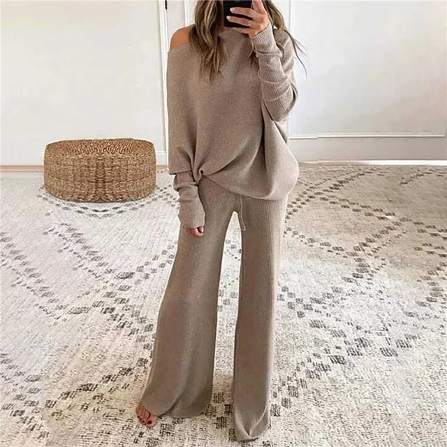 Lillymoda | Brinley - Stylischer Gestrickter Trainingsanzug [Pullover+Hose]