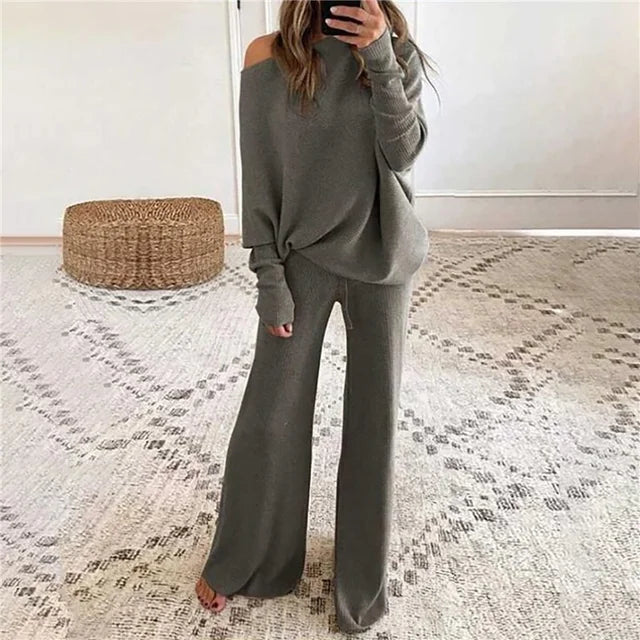 Lillymoda | Brinley - Stylischer Gestrickter Trainingsanzug [Pullover+Hose]