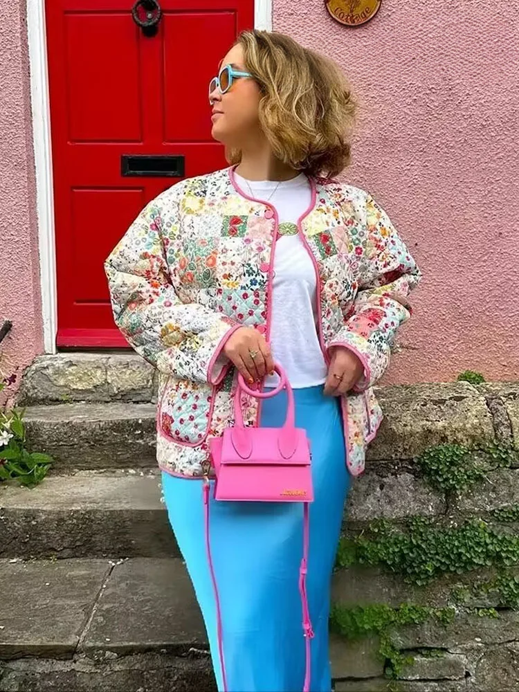 Lillymoda | Celine - Gepolsterte Jacke mit Blumenmuster