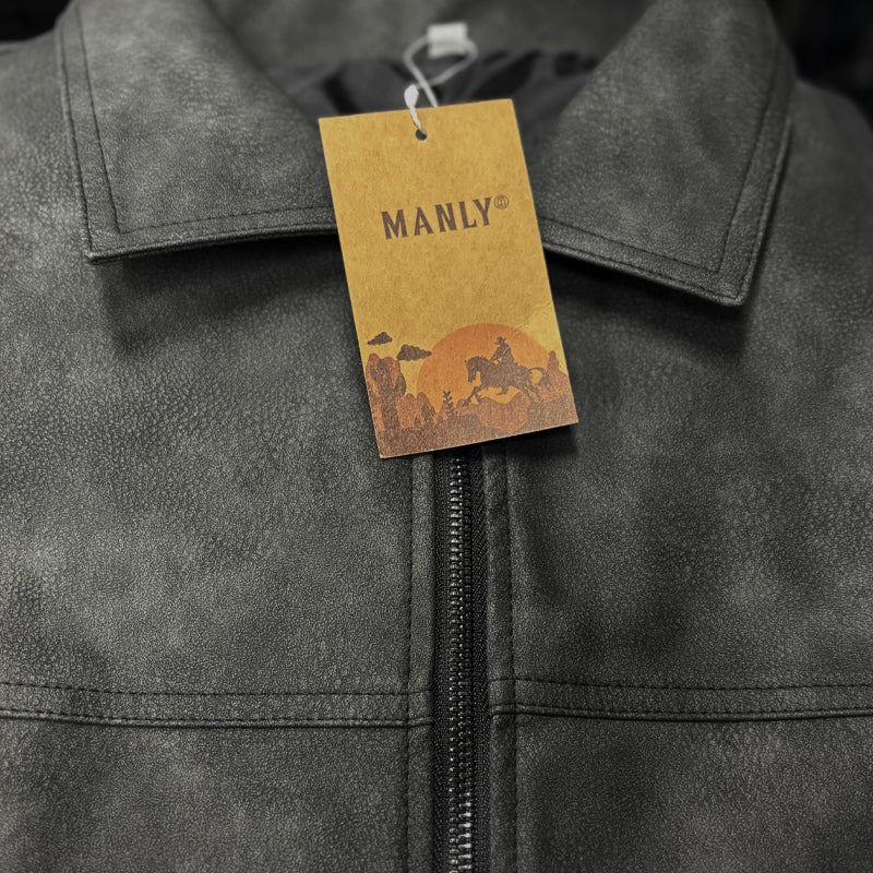 Klassische, luxuriöse, minimalistische Wildlederjacke für Herren