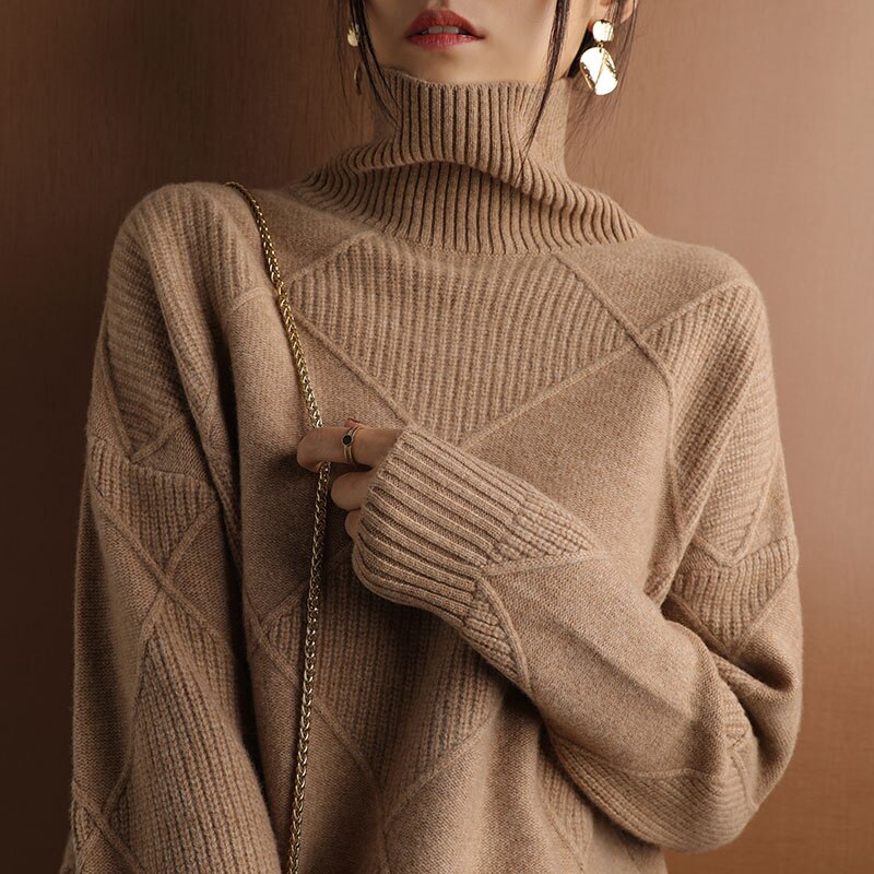 Lillymoda | Brenda - lässiger Rollkragenstrickpullover