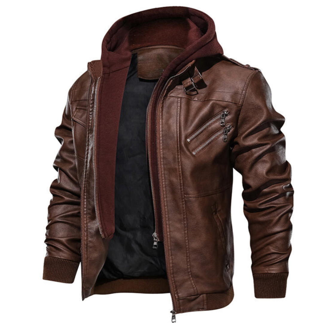 Lillymoda | Adam - Lederjacke mit Hoodie
