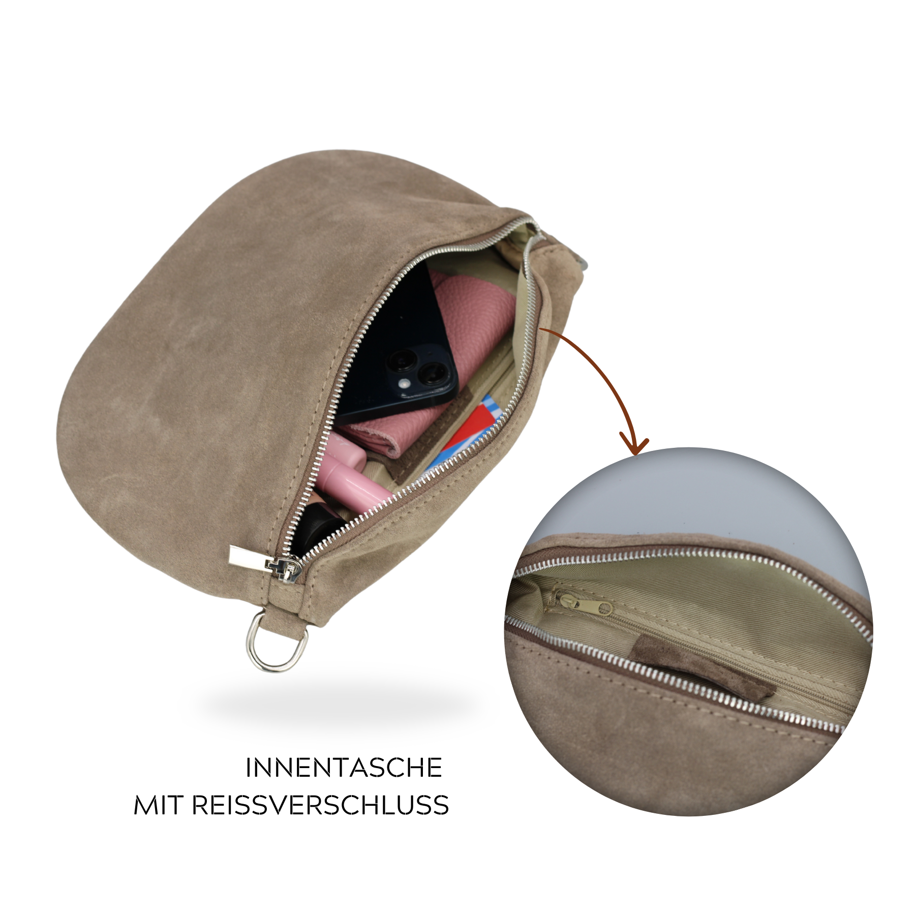 Dunkeltaupe Slingbag: Subtile Eleganz für unterwegs