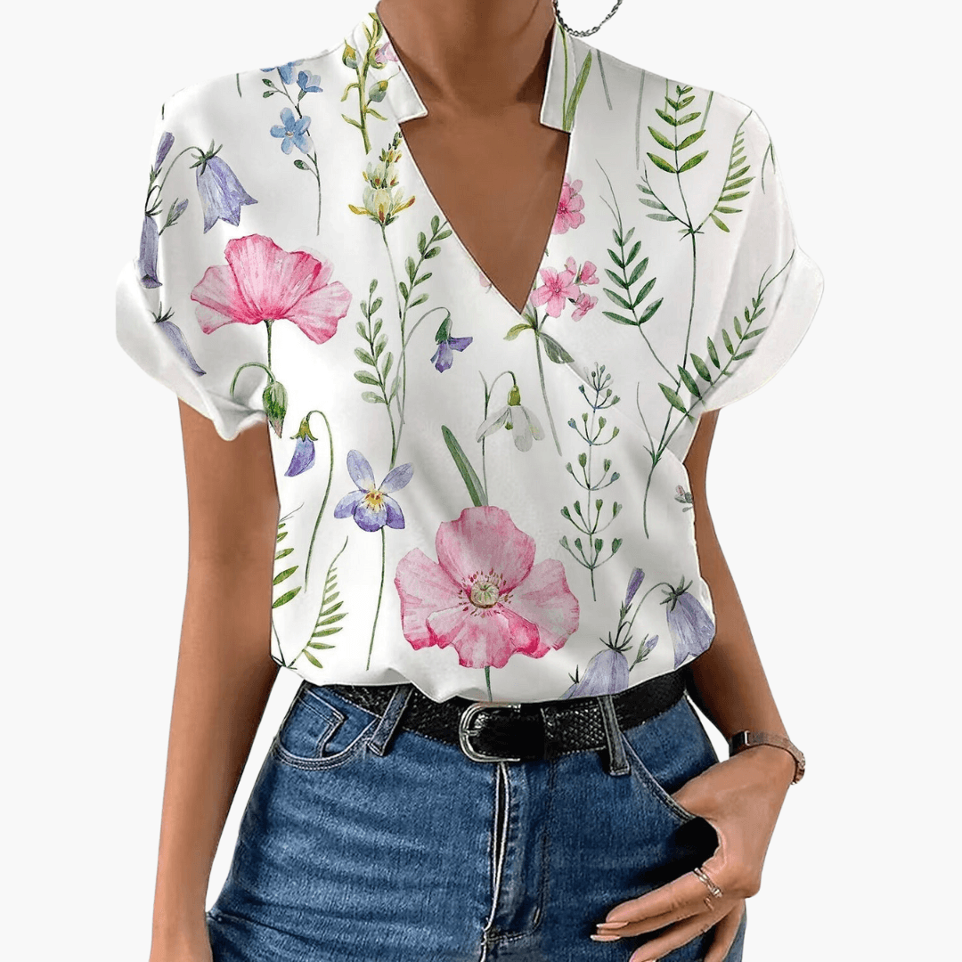 Vielseitige Bluse mit Kreuz-V-Ausschnitt für Frauen