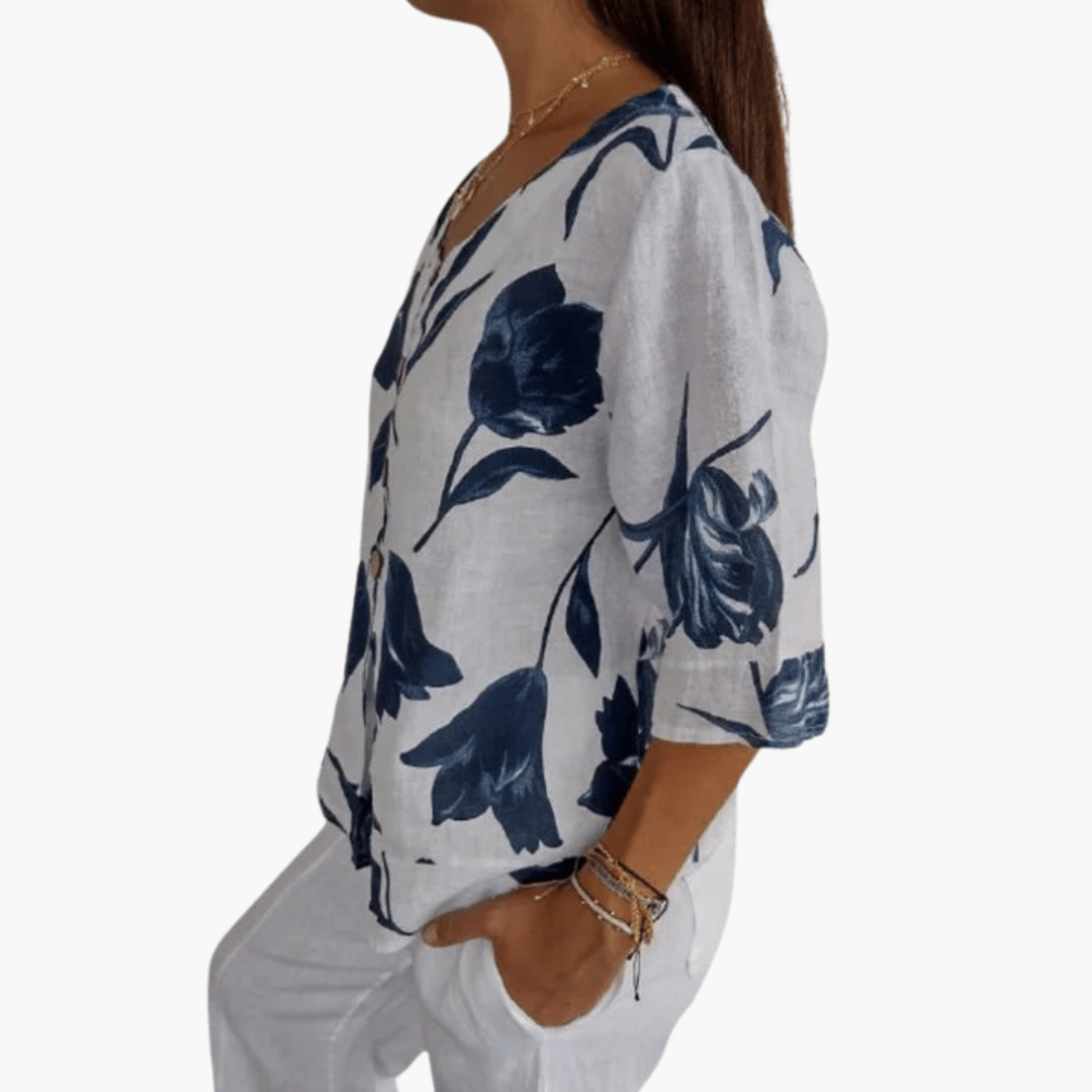 Stilvolles und bequemes Shirt mit V-Ausschnitt für Frauen