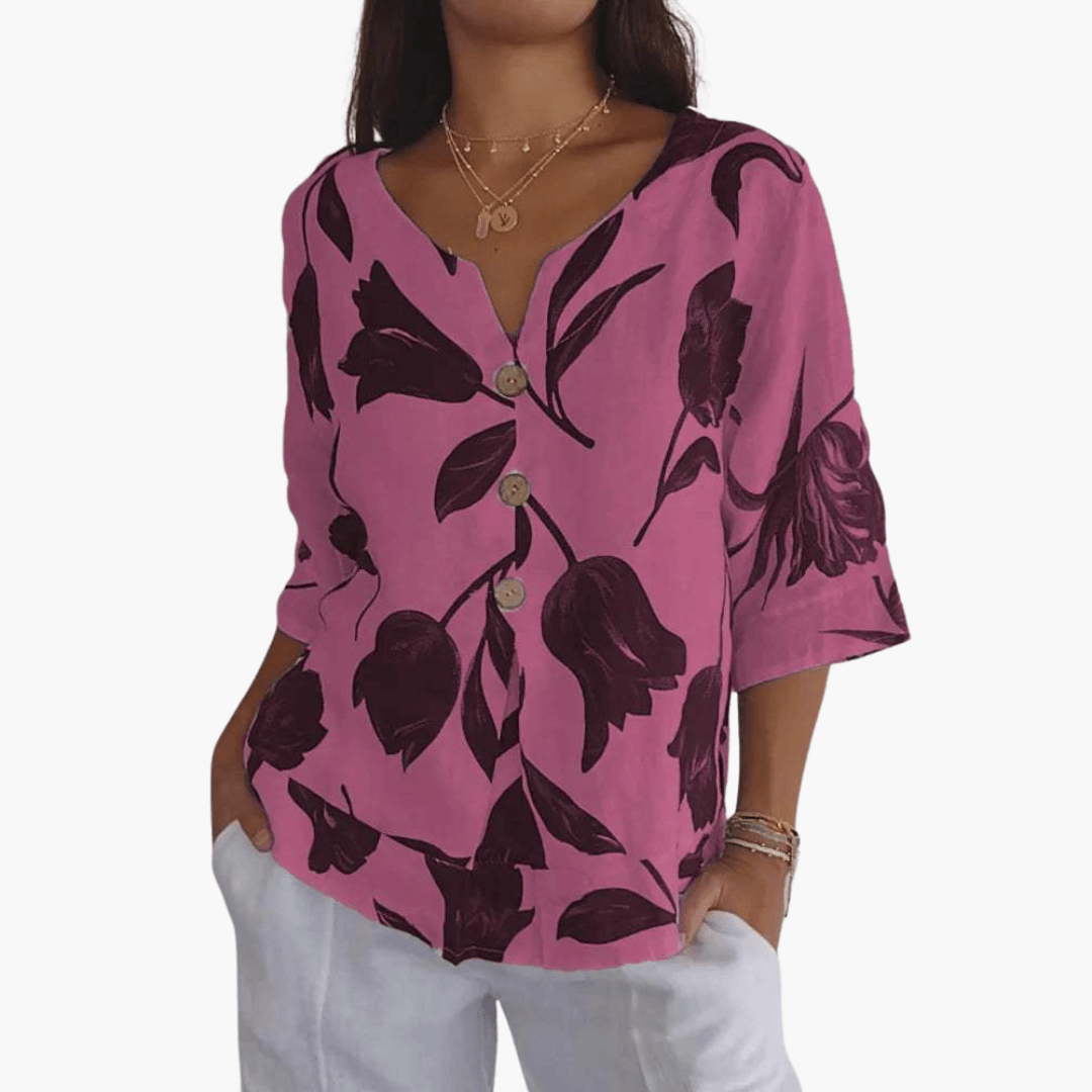 Stylische Bluse mit Blumendruck für Frauen