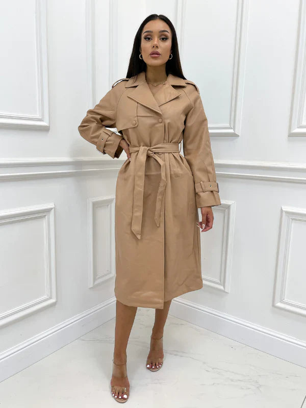 Lillymoda |  Isabelle - Stylischer Mantel mit Taillengürtel