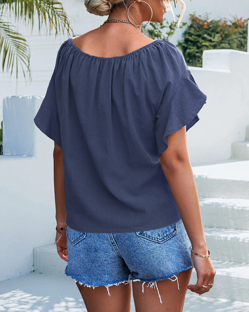 Ima - Moderne bluse med rund hals