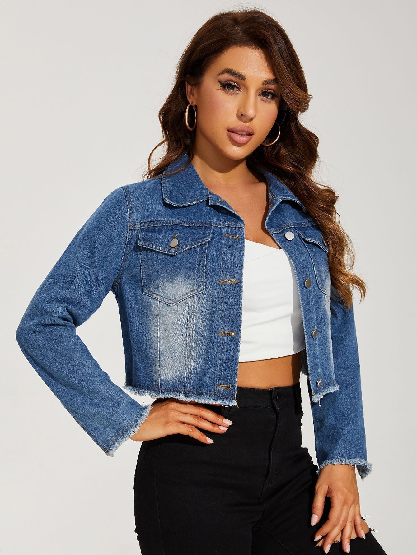 Lillymoda | Amber Gekürzte Denim-Jacke