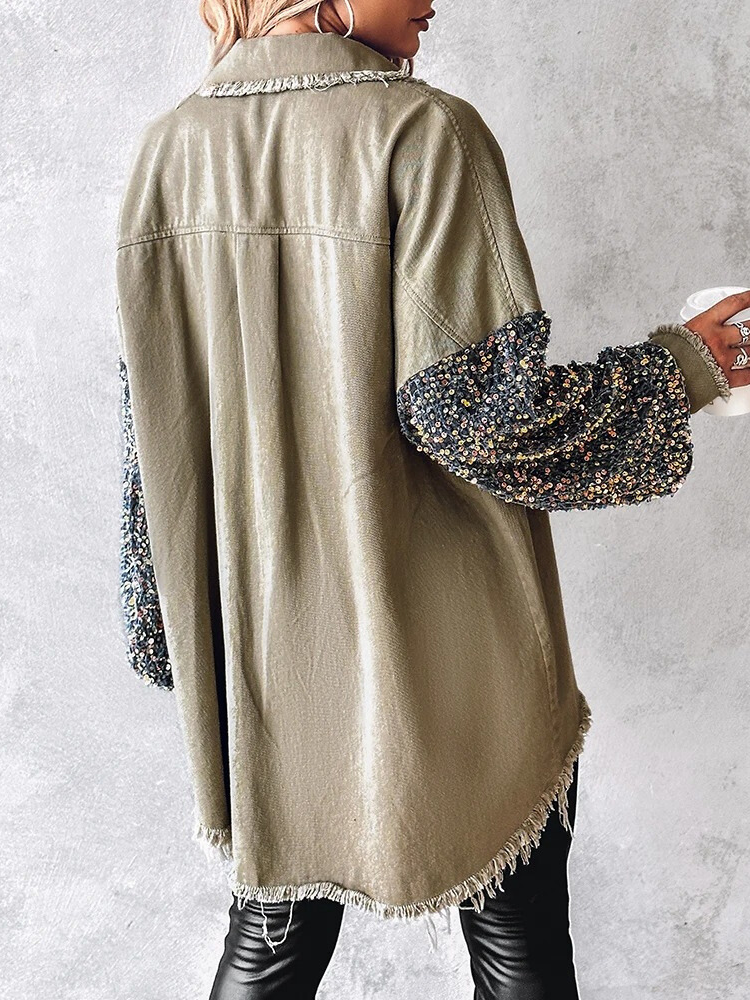 Lillymoda | Eileen - Kontrast Paillettenbesetzte Jacke