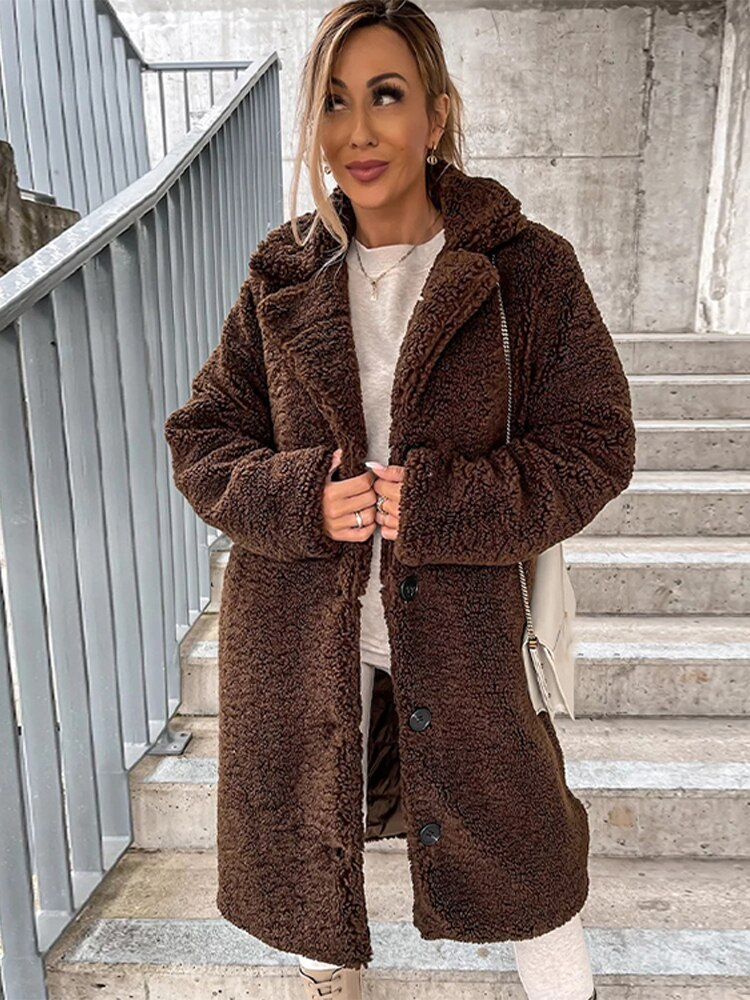 Lillymoda | Amira Teddy Jacke mit langer Passform