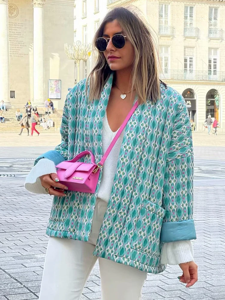 Lillymoda | Gabriella - Vintage bedruckte Strickjacke
