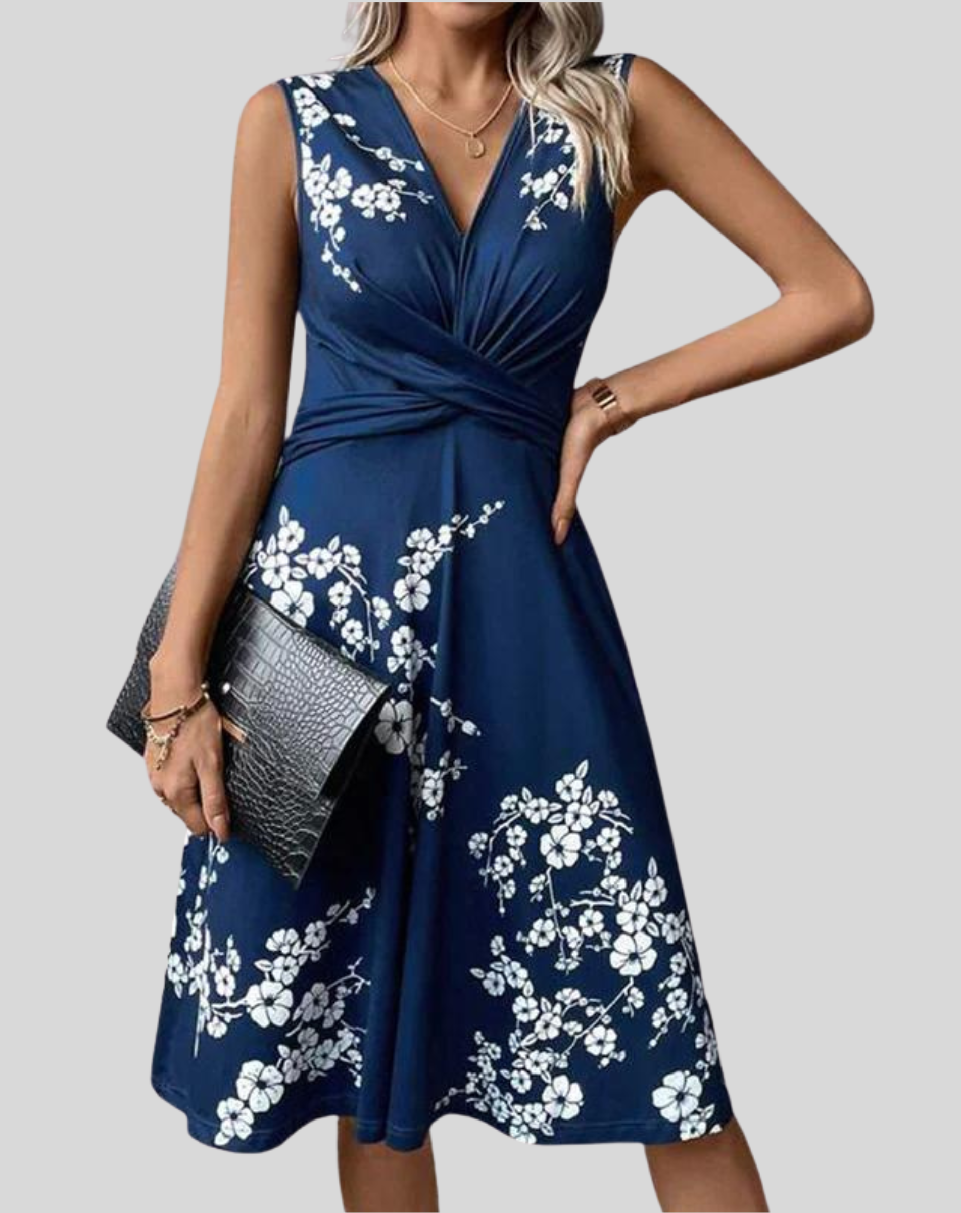 Lillymoda | Claire -  V-Ausschnitt Plissiertes Sommerkleid