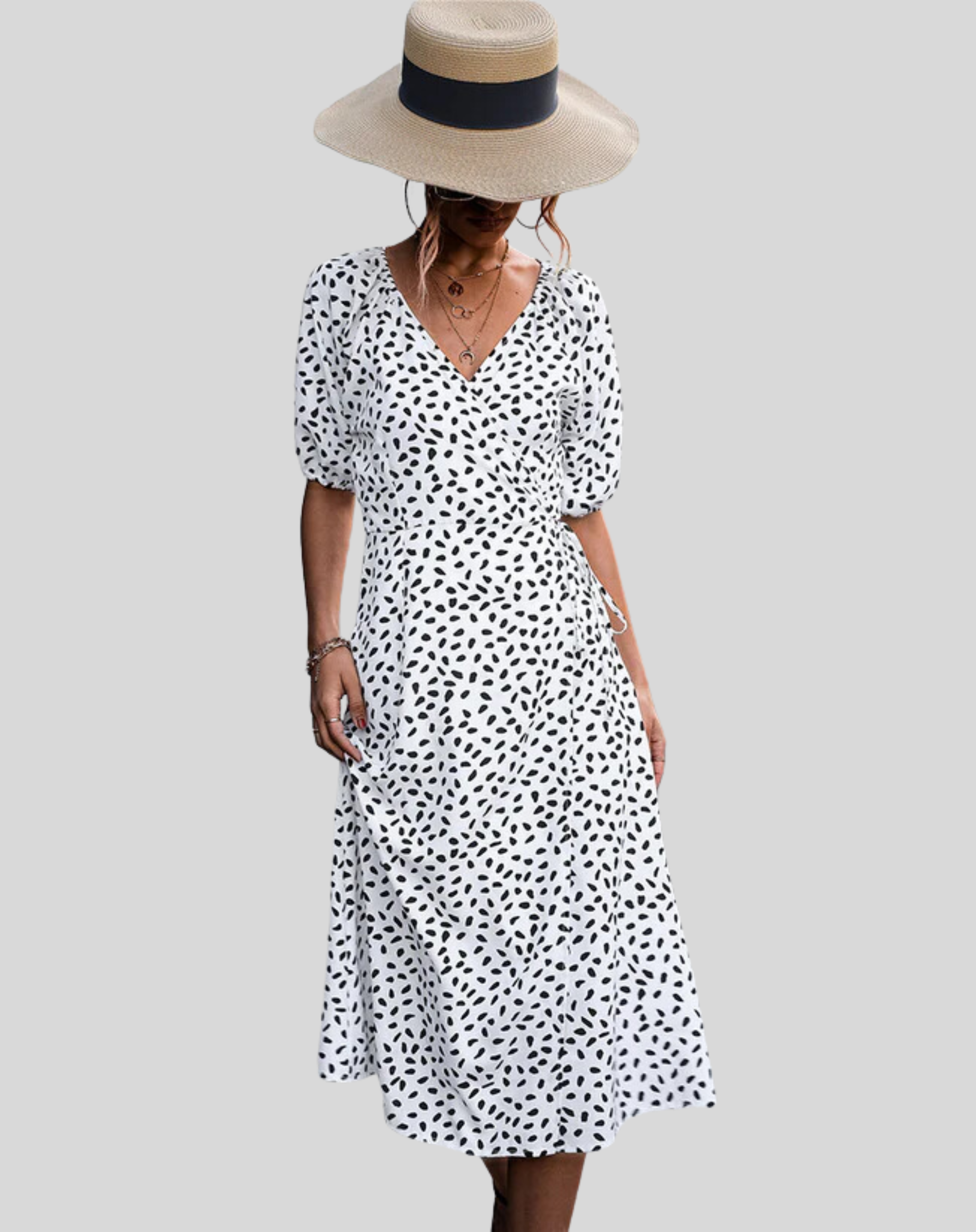 Lillymoda | Chloe - lässiges bedrucktes Kleid mit Schlitz