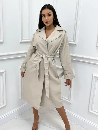 Lillymoda |  Isabelle - Stylischer Mantel mit Taillengürtel