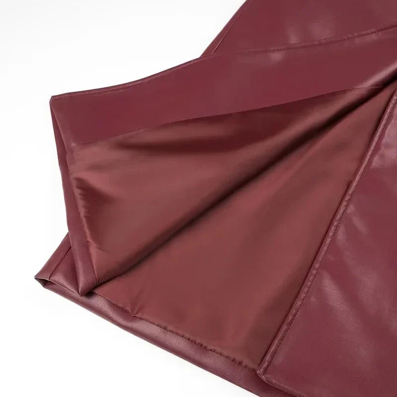 Lillymoda | Andrea - Lange Lederjacke mit Schnürung für Frauen