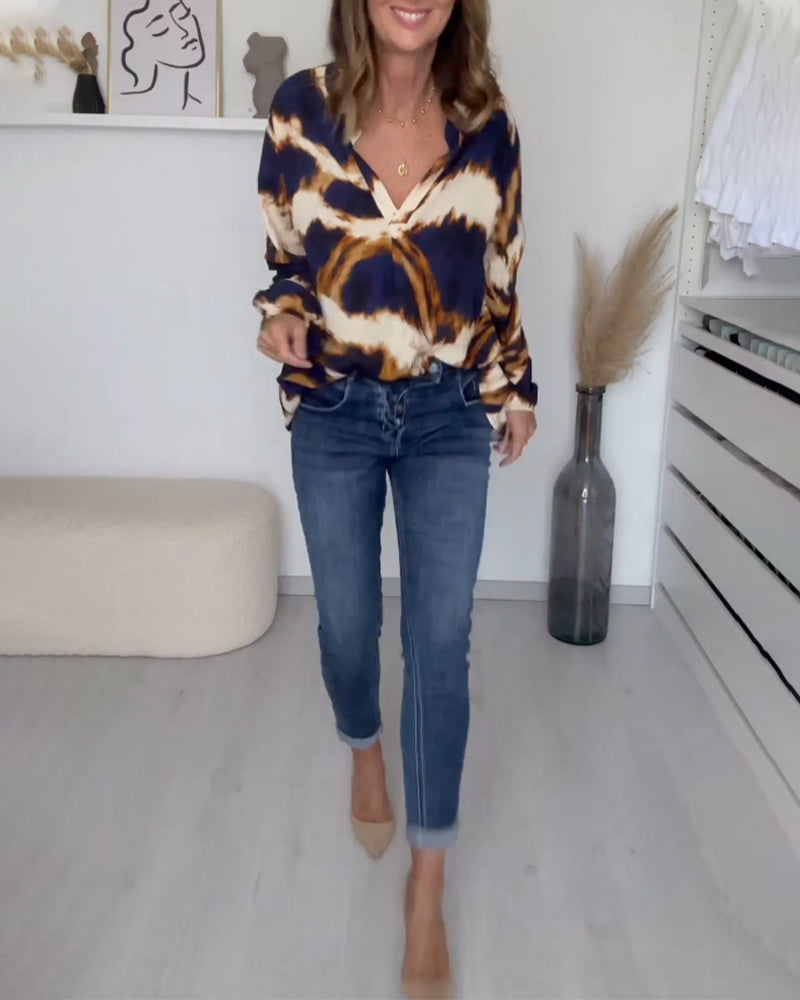 Lillymoda | Cecilia - Bedruckte Oberteile mit Langen Ärmeln