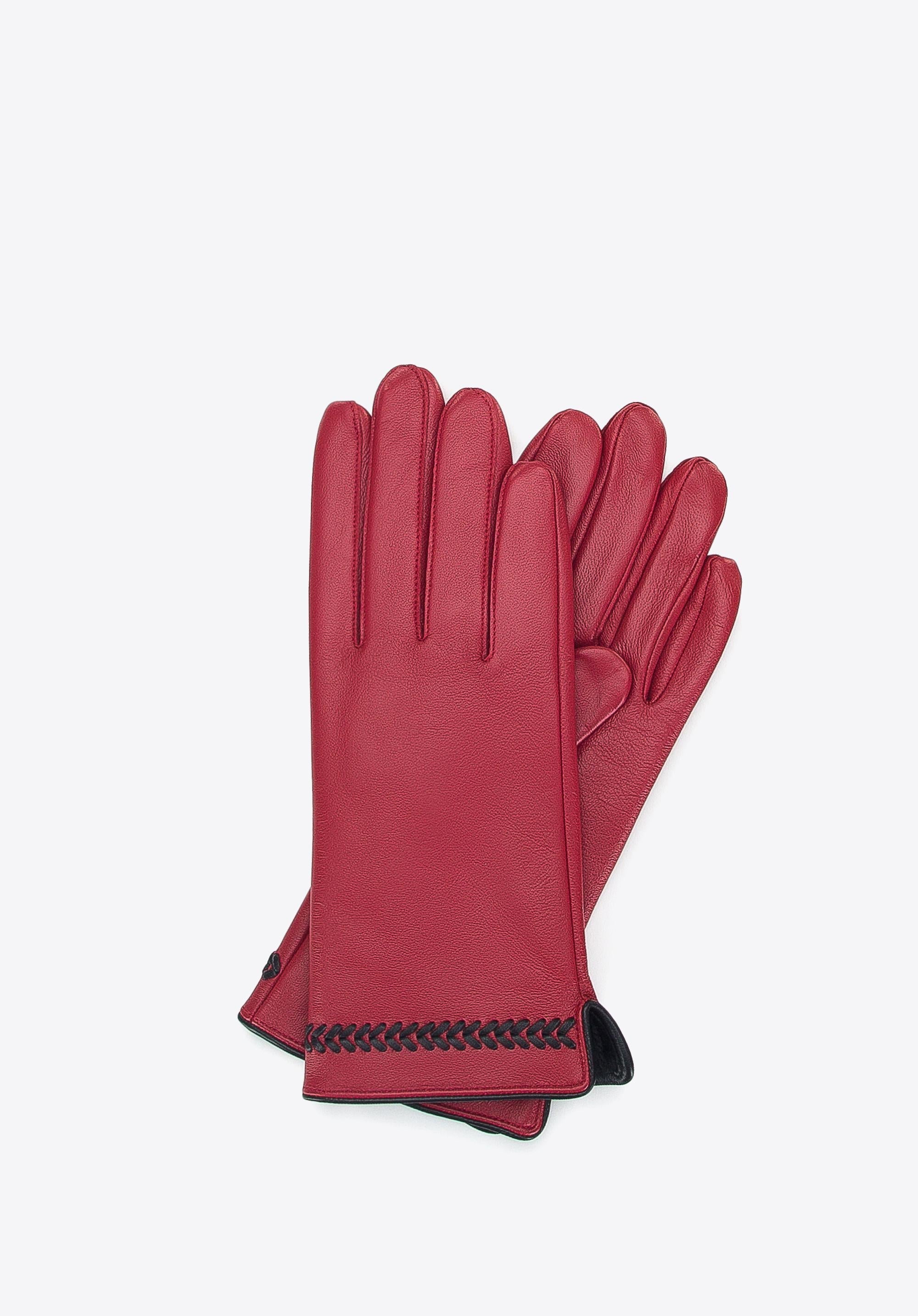 Handschuhe aus Leder für Frauen mit eleganten Dekorationen