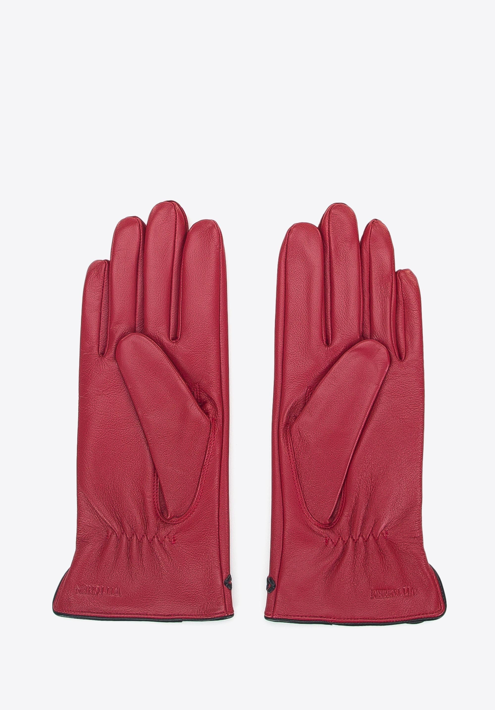 Handschuhe aus Leder für Frauen mit eleganten Dekorationen