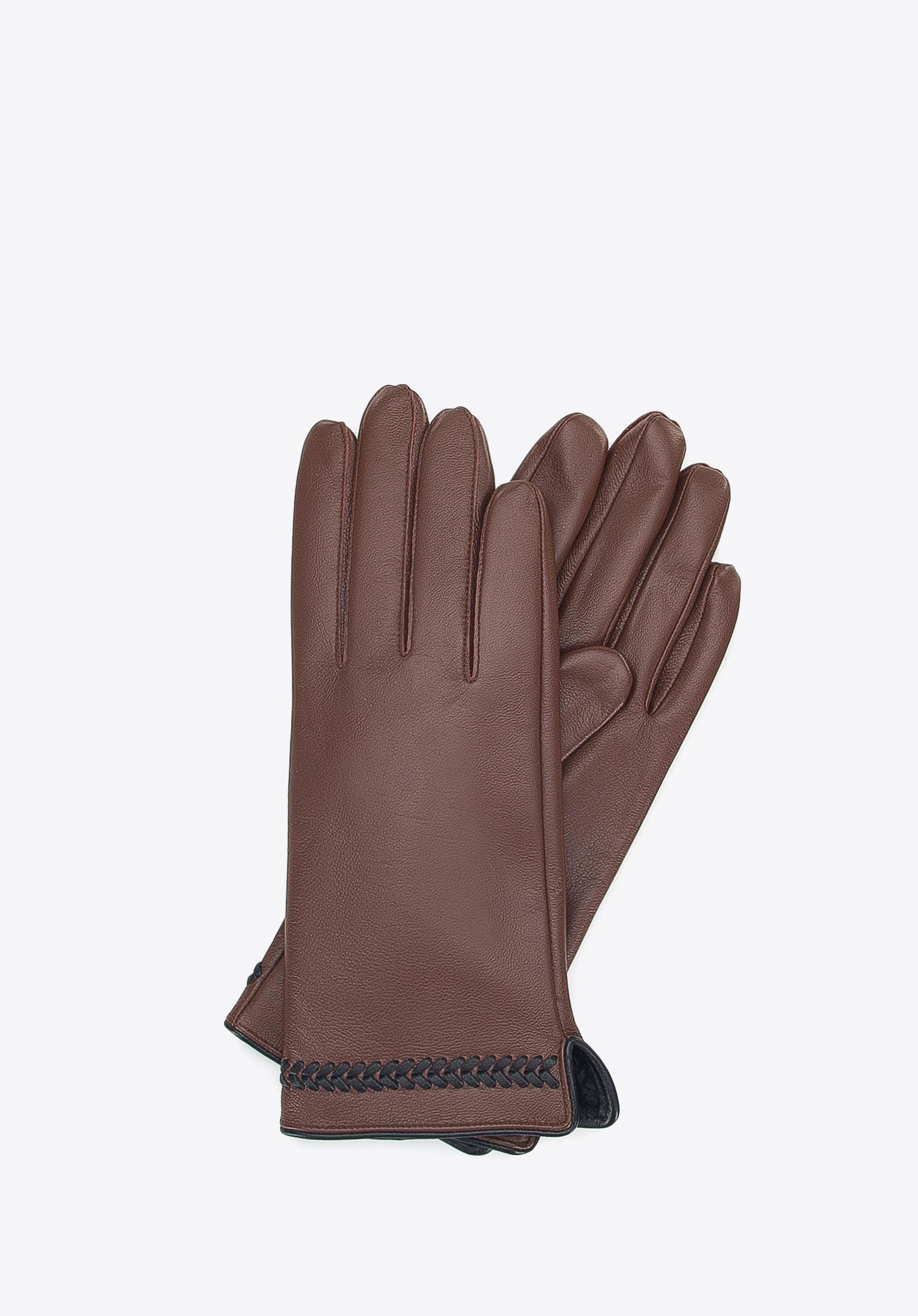Handschuhe aus Leder für Frauen mit eleganten Dekorationen