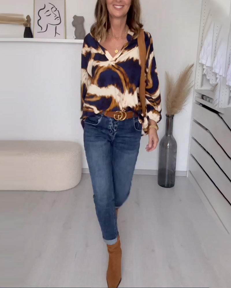 Lillymoda | Cecilia - Bedruckte Oberteile mit Langen Ärmeln