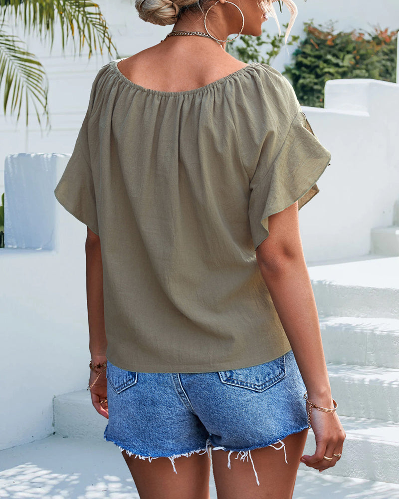 Ima - Moderne bluse med rund hals